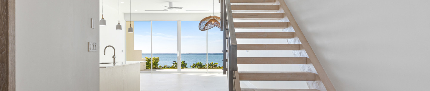 Interior of house with focus on stair case
